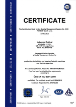 Certifikát ISO 9001 EN